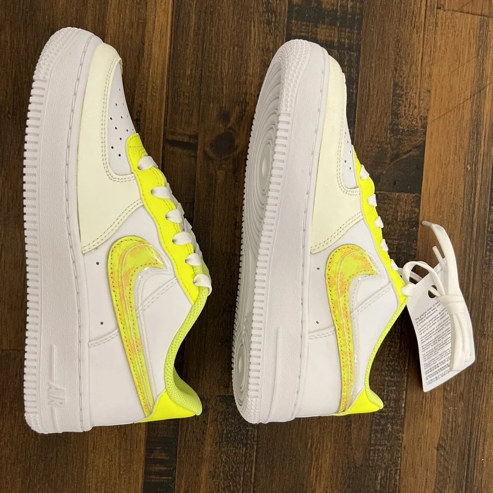 Nike Air Force 1 LV8 GS White Volt Kids sz 4.5Y Women's 6 AF1 Shoes DV1680-100